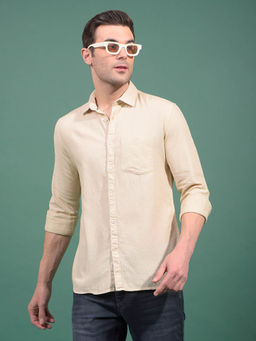 CRIMSOUNE CLUB - Men Beige Knitted Shirt