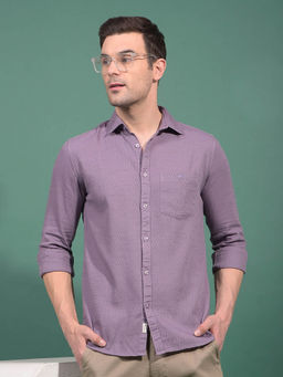 CRIMSOUNE CLUB - Men Purple Knitted Shirt