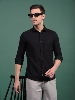 CRIMSOUNE CLUB - Men Black Knitted Shirt