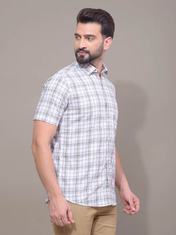 CRIMSOUNE CLUB - Men Checked 100% Cotton Shirt