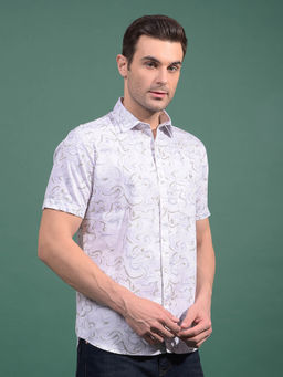 CRIMSOUNE CLUB - Men White Printed Shirt