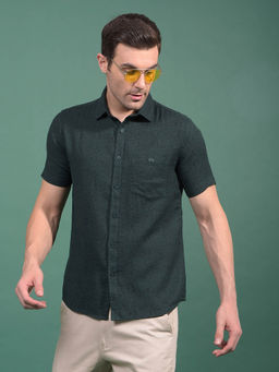 CRIMSOUNE CLUB - Men Green Floral Printed 100% Cotton Shirt