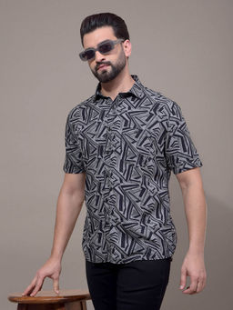 CRIMSOUNE CLUB - Men Grey Printed Shirt