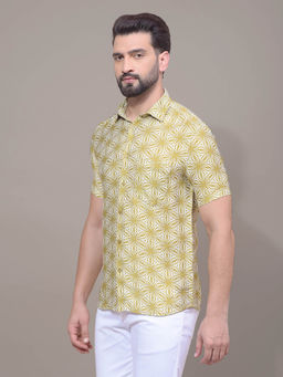CRIMSOUNE CLUB - Men Olive Printed Shirt