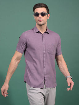 CRIMSOUNE CLUB - Men Purple Textured Shirt