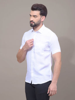 CRIMSOUNE CLUB - Men White Embroidered Shirt