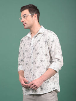 CRIMSOUNE CLUB - Men Grey Floral Print Shirt