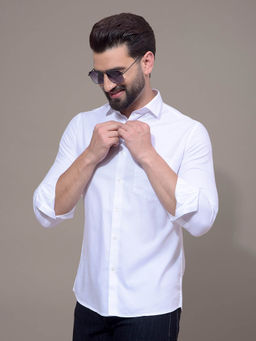 CRIMSOUNE CLUB - Men White Modal Shirt