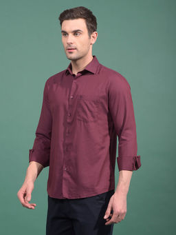 CRIMSOUNE CLUB - Men Wine Modal Shirt