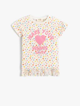 Koton - Girls Ecru-printed T-shirt