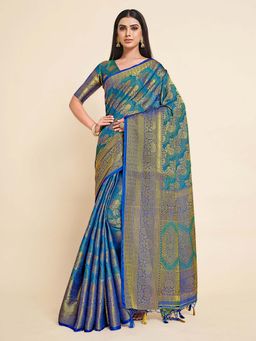 Mimosa - Women'S Kanjivaram Art Silk Saree With Unstiched Blouse