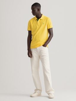 GANT - Men Yellow Solid Regular Polo T-shirt