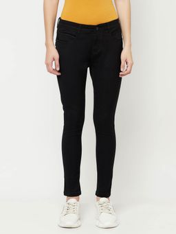 CRIMSOUNE CLUB - Women Black Solid Ankle Length Jeans