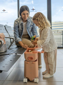 STOKKE - Pink Ride-On Suitcase & Inflight Bed Jetkids Bedbox (2-6 Years)