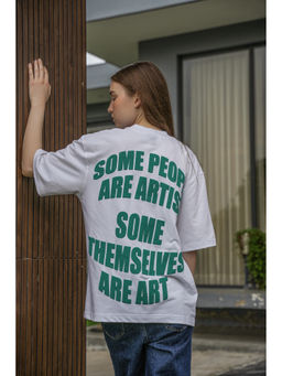 FENUCCI - White Artisan Muse Oversized T-Shirt