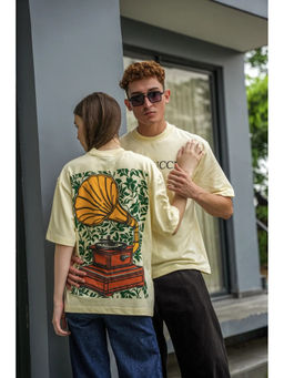 FENUCCI - Yellow Vintage Melody Oversized T-Shirt