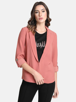 Kazo - Pink Solid Blazer