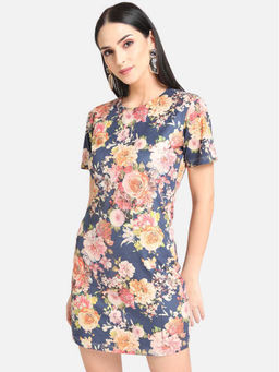 Kazo - Blue Blue Floral Print Dress