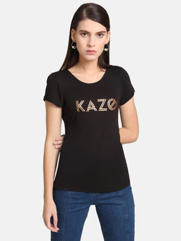 Kazo - Black Kazo Foil Print T-Shirt