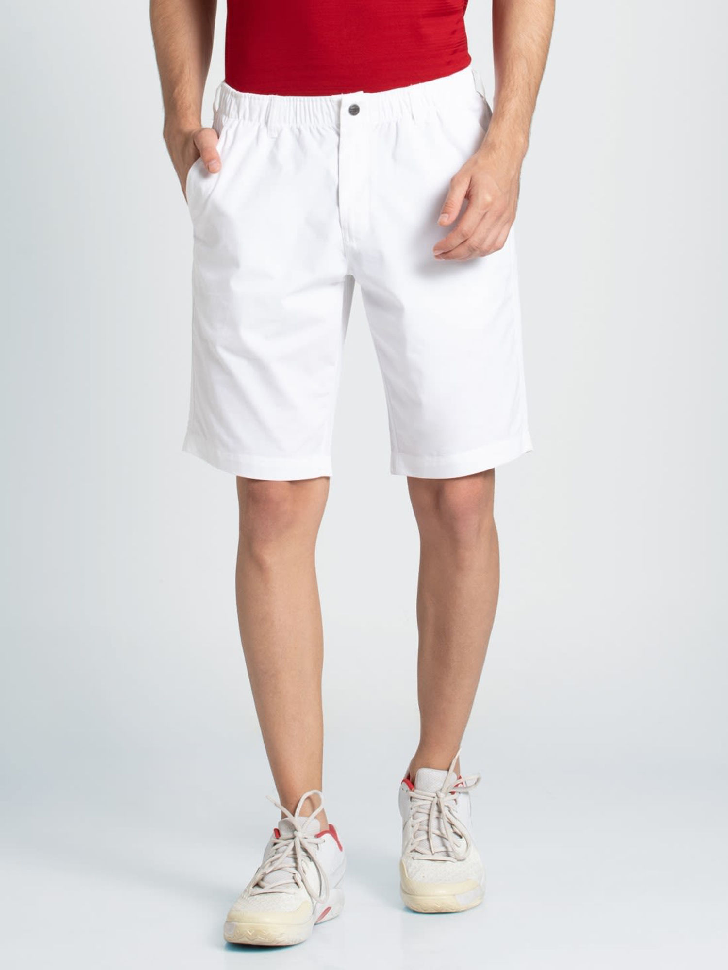 Buy Jockey White Straight Fit Shorts 