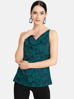 Kazo - Green Cross Back Detail Singlet Top