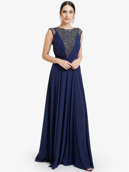 Kazo - Navy Blue Maxi With Embellishement
