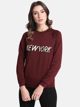 Kazo - Maroon Printed Sweatshirt
