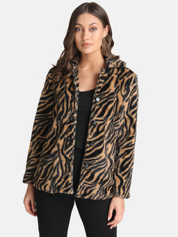 Kazo - Brown Animal Print Jacket