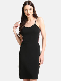 Kazo - Black Side Tape Dress