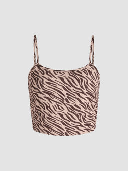 Cider - Zebra Print Cropped Tank Top