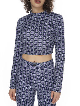 Cider - Rowdy And Retro Cropped Long Sleeve Top