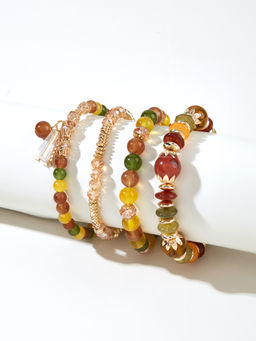 Cider - 4Pcs Artificial Crystal Beaded Bracelet