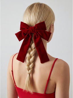 Cider - Solid Bowknot Decor Hair Clip