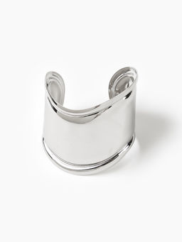 Cider - Geometric Metallic Wide Bangle Bracelet