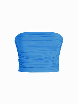 Cider - Strapless Ruched Crop Top