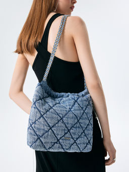 Cider - Quilted Chain Shoulder Tote Bag
