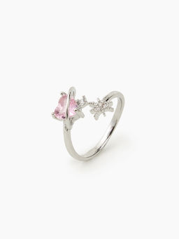 Cider - Heart Crystal Rhinestone Cuff Ring