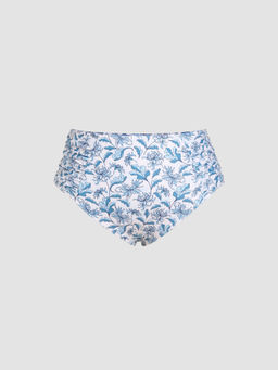 Cider - Leaf Print Ruched Bikini Bottom Curve & Plus