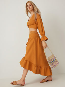 Cider - Floral Straw Bucket Bag