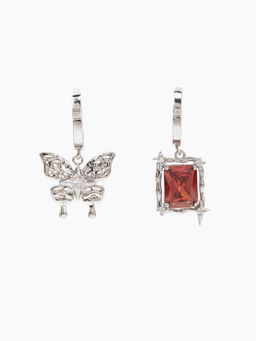 Cider - Butterfly Rhinestone Decor Drop Earrings
