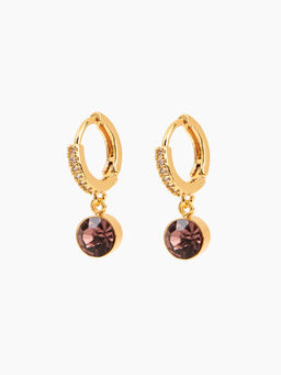 Cider - Birth Gemstone Decor Hoop Earrings