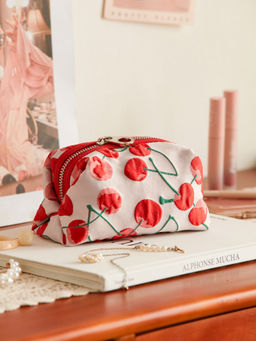 Cider - 1Pc Cherry Print Makeup Bag