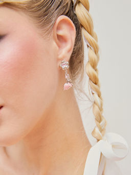 Cider - Rhinestone Flower Decor Butterfly Earrings
