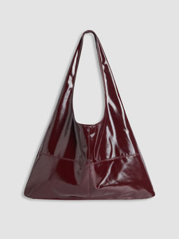Cider - Solid Faux Leather Large Capacity Tote Shopper Bag