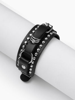 Cider - Faux Leather Rivet Buckle Bracelet