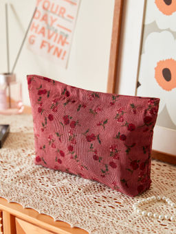 Cider - Corduroy Floral Makeup Bag