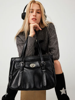 Cider - Faux Leather Large Capacity Tote Bag