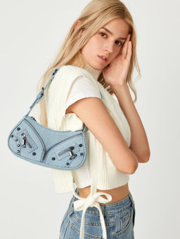 Cider - Denim Buckle Shoulder Bag