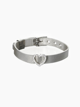 Cider - Rhinestone Heart Decor Buckle Bracelet