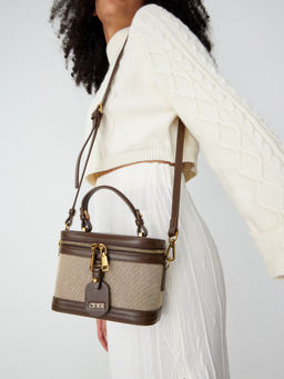 Cider - Solid Faux Leather Top Handle Bag